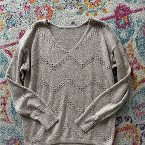 Elegant Beige V-Neck Sweater for Women